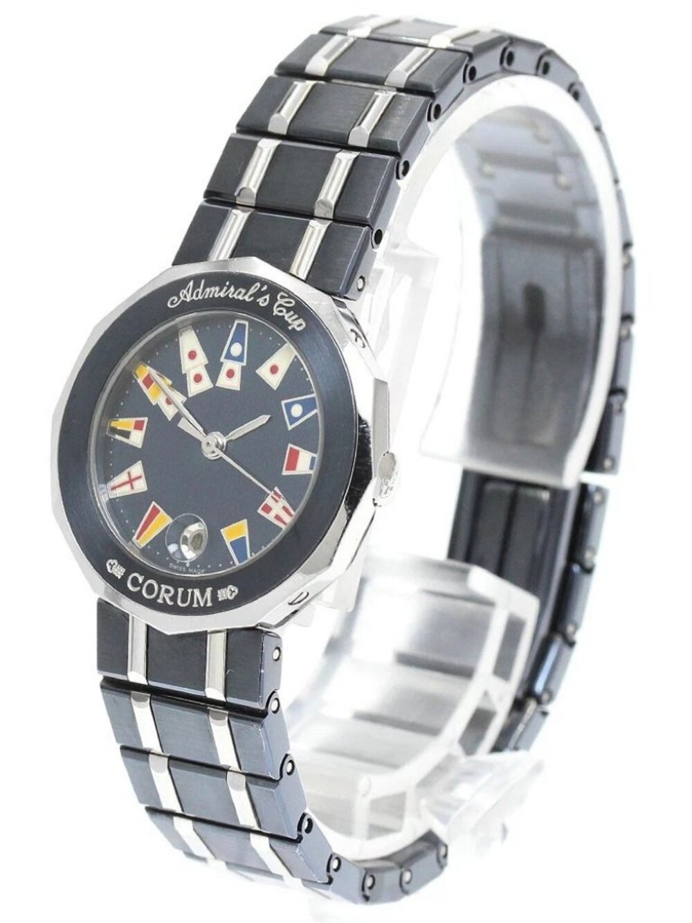 CORUM Admirals cup 39.610.30V050 Date Navy Dial Quartz Ladies Watch_965220
